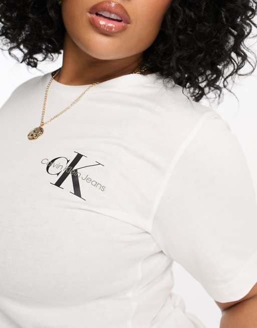Calvin Klein Jeans Plus pack monogram logo slim fit t-shirt in
