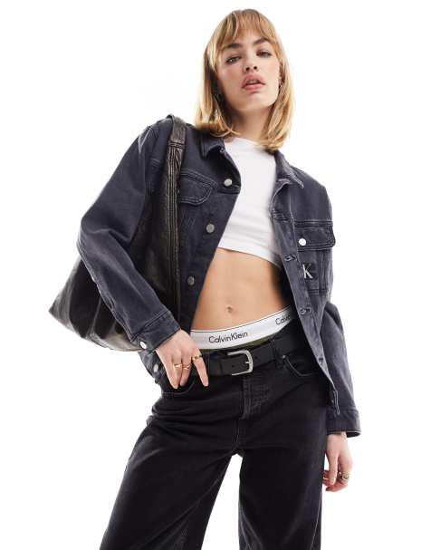 Calvin Klein Jeans Plus 90's denim jacket in black - view 1