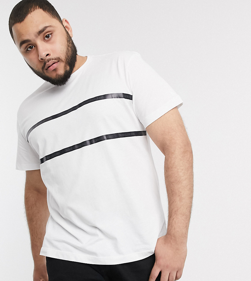 Calvin Klein Jeans Plus - Institutional - T-shirt con fettuccia bianca-Bianco
