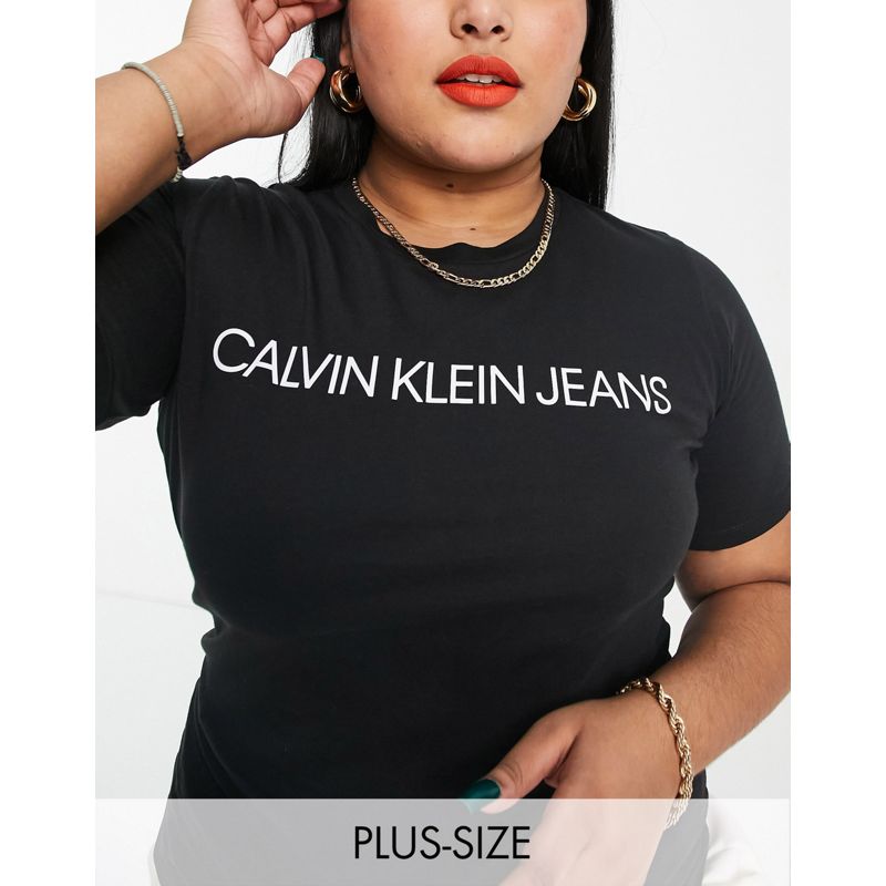 bbNjb T-shirt e Canotte Calvin Klein Jeans Plus - Institutional - T-shirt nera 