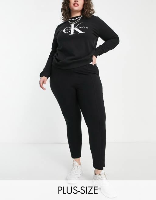 Calvin Klein Jeans Plus - Legging met logoband in zwart