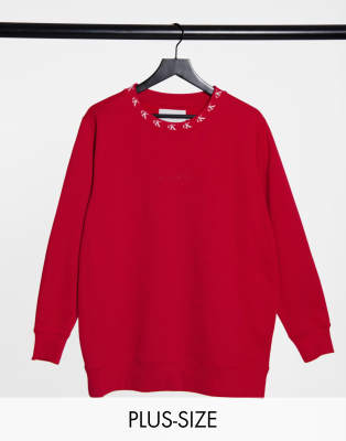 plus size red sweatshirt