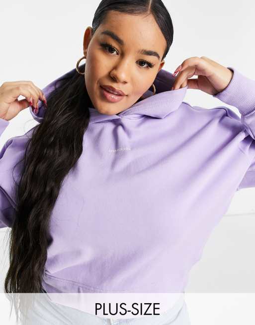 Calvin Klein Jeans Plus micro branding hoodie in lilac