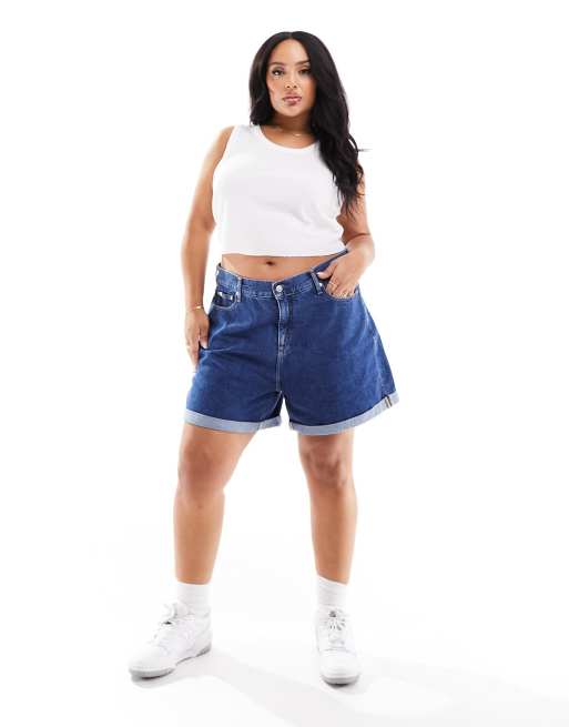 High waisted mom on sale shorts plus size