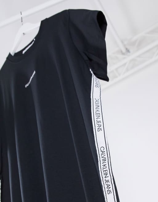 Calvin Klein Jeans Plus Robe t shirt avec bandes contrastantes Noir ASOS