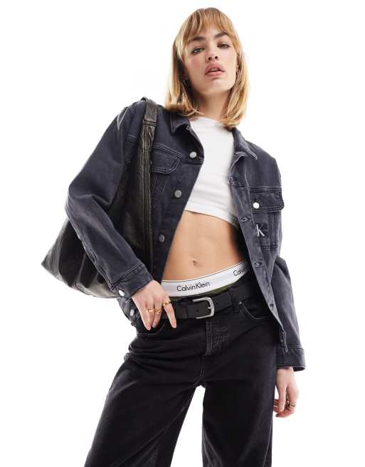 Calvin Klein Jeans Plus - Sort 90'er-jakke i denim