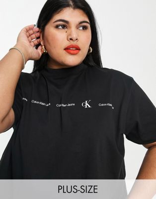  Calvin Klein Jeans Plus - T-shirt à logo répété - Noir