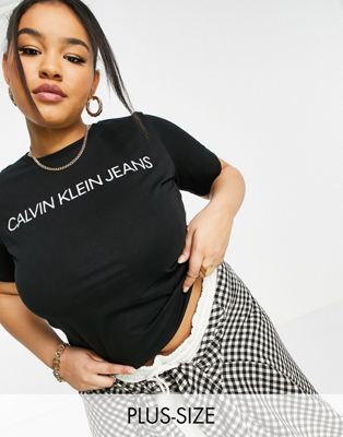  Calvin Klein Jeans Plus - T-shirt à manches courtes et logo - Noir