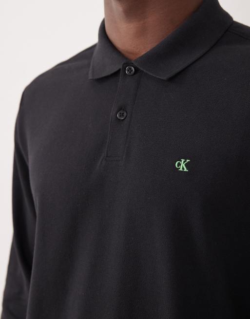 Calvin Klein Jeans - Polo en piqué avec col boutonné - Noir, 5 de 5