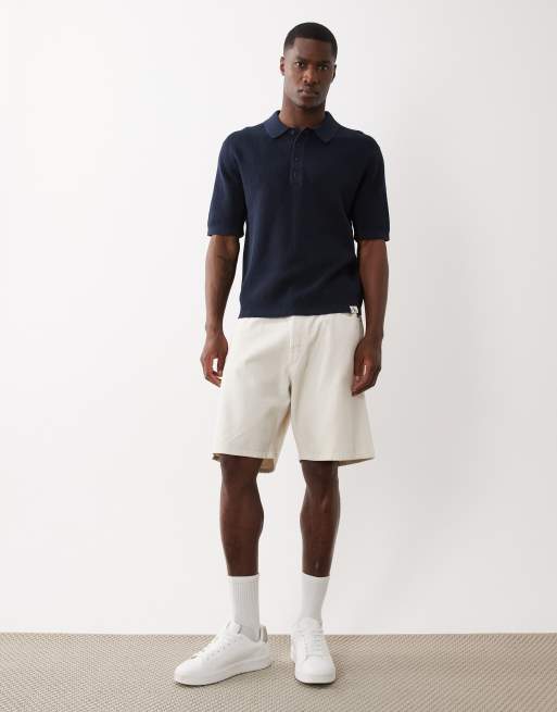 Calvin Klein Jeans – Polohemd in Dunkelblau mit Waffelstruktur, 2 von 5