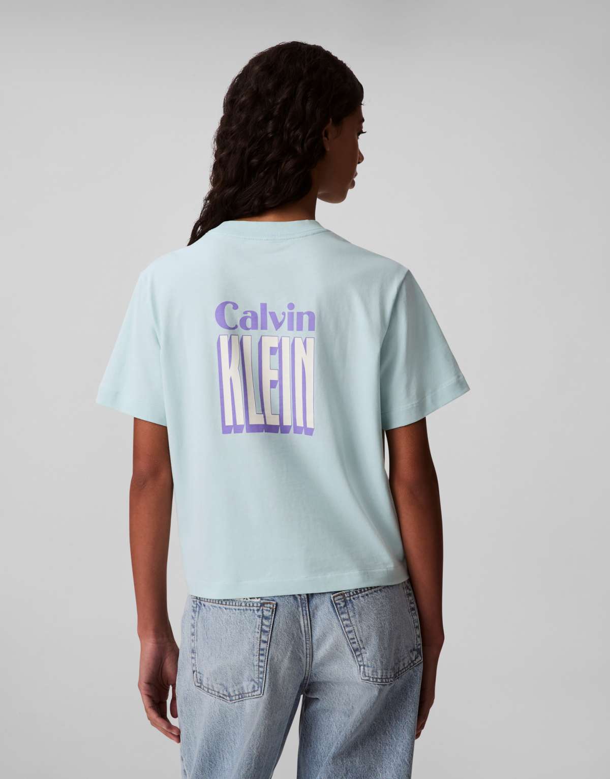 Calvin Klein Jeans pop art backprint t-shirt in pale blue