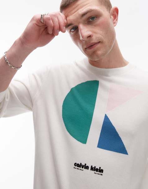 Calvin Klein Jeans pop art print sweatshirt in off white - view 1