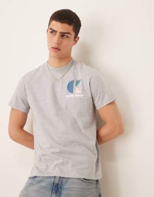 pop art print t-shirt in gray-White