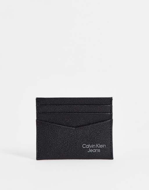 Calvin Klein Jeans - Porte-cartes à deux volets - Noir grainé
