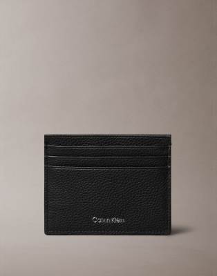 Calvin Klein Jeans - Porte-cartes estampé à logo métallisé - Noir