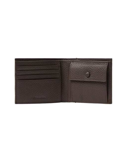 Calvin Klein Jeans - Portefeuille à deux volets en cuir avec logo métallisé - Marron, 2 de 3