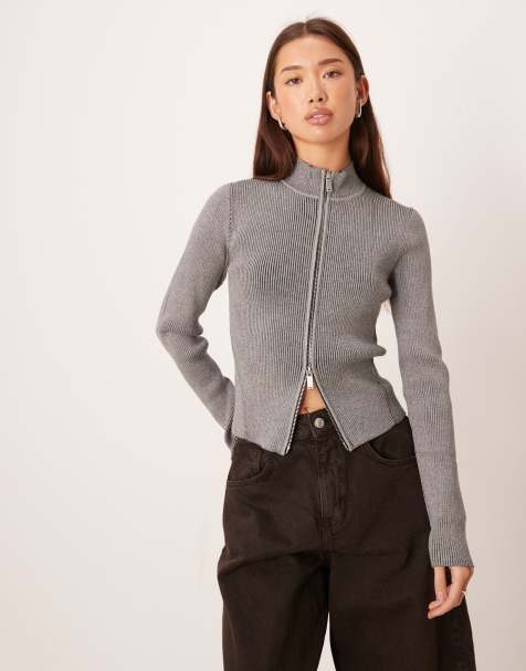 Calvin Klein Jeans – Prążkowany szary kardigan - view 1