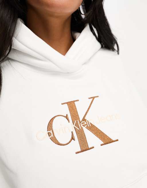 Calvin Klein Jeans Women's Monogram Logo Crewneck Sweatshirt, Blossom, XS 