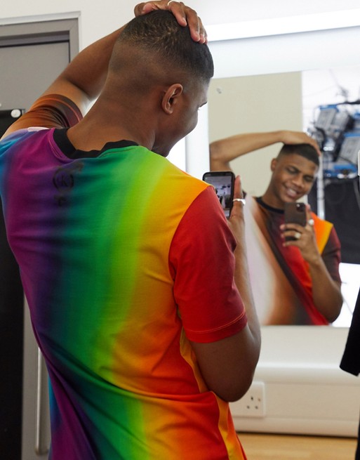Calvin Klein Jeans Pride allover blurred rainbow t-shirt in multi