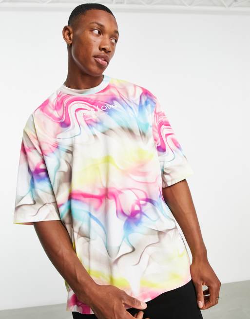 Calvin Klein Jeans Pride Capsule T shirt effet tie dye ASOS