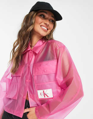 Calvin klein clear raincoat sale