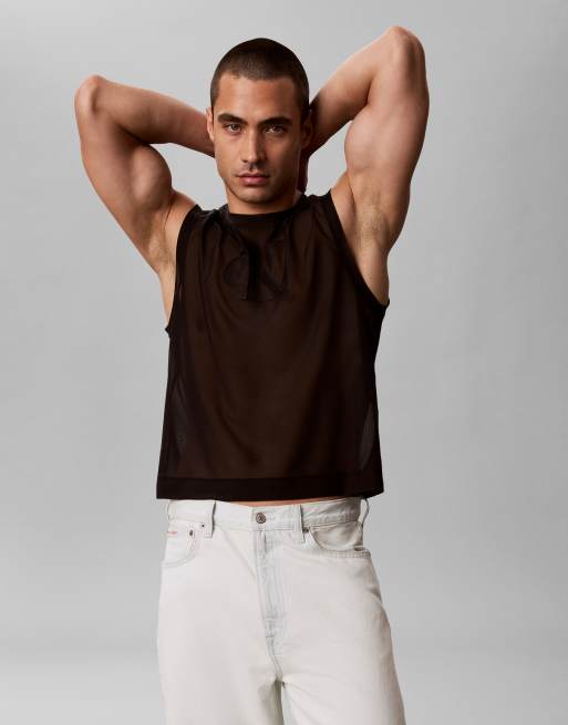 Calvin Klein Jeans - Pride - Débardeur en tulle - Noir, 3 de 4