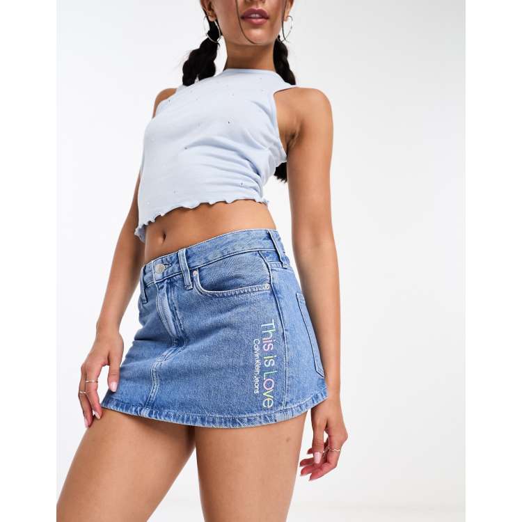 Calvin klein jeans corduroy mini clearance skirt