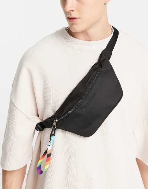 Calvin Klein Jeans pride fanny pack with text logo in black ASOS