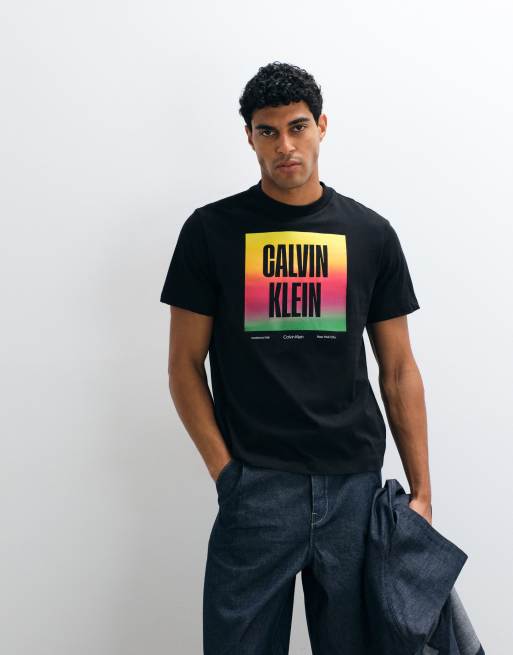Calvin Klein Jeans pride graphic t-shirt in black, 4 of 5