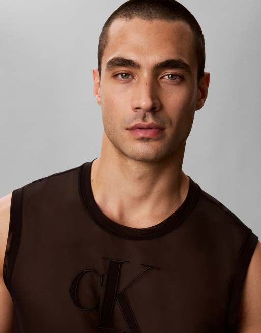 Calvin Klein Jeans pride mesh tank top in black, 2 of 4