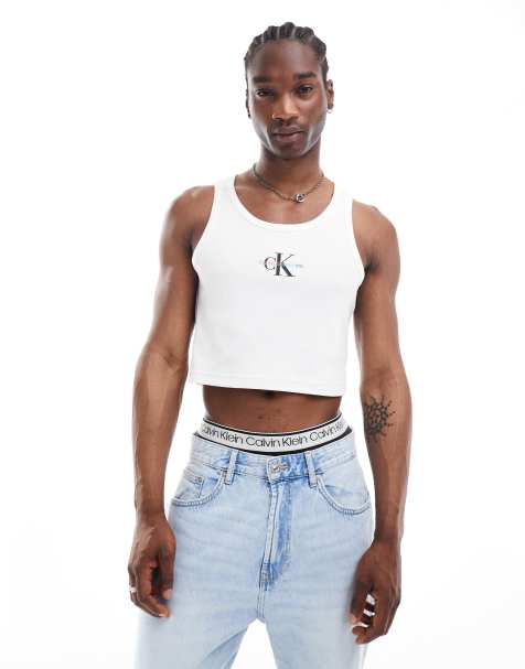 Calvin Klein Jeans Pride monologo tank top in white - view 1