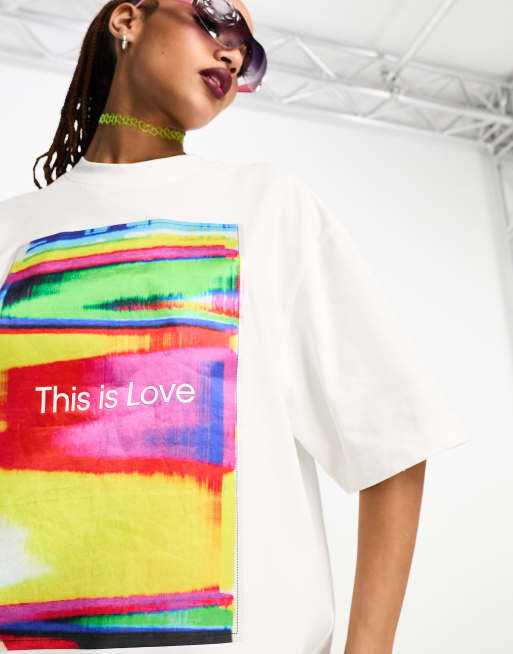 Calvin Klein Jeans - Pride - Oversized unisex-T-shirt med grafik i hvid, 4 af 4