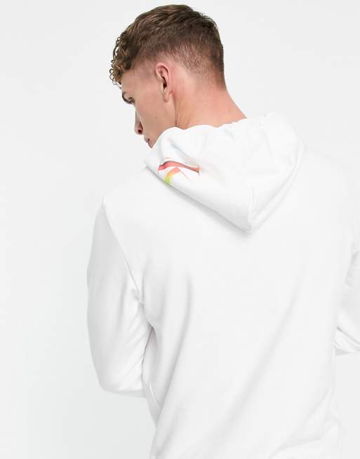 Calvin Klein Jeans Pride Rainbow Logo Hoodie In White Asos
