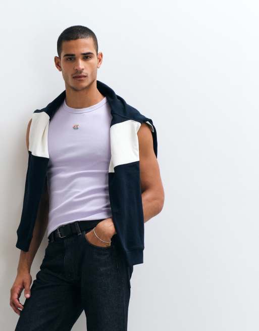 Calvin Klein Jeans Pride rib muscle tank top in lavender, 5 of 5