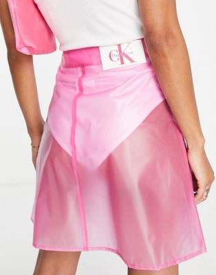 Calvin Klein Jeans Pride transparent skirt in pink