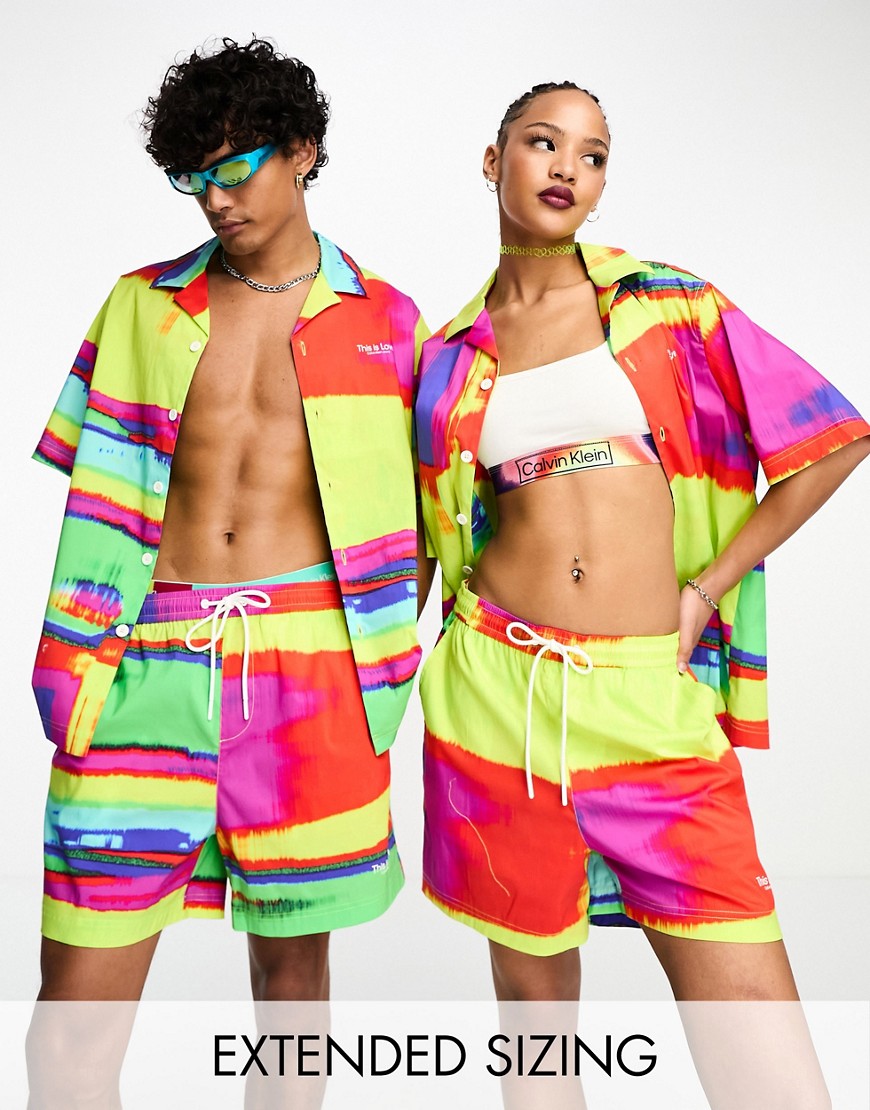 Calvin Klein Jeans Pride Unisex co-ord graphic shorts in all over print-Multi