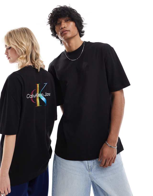 Calvin Klein Jeans - pride unisex oversized back print t-shirt in black