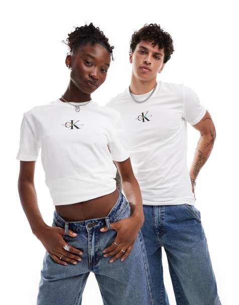 Calvin Klein Jeans – Pride – Unisex – Vit smal t-shirt - view 1