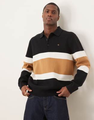 Calvin Klein Jeans - Pull à col zippé et logo - Noir - view 1