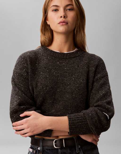 Calvin Klein Jeans pull col rond ample couleur gunmetal, 5 de 6