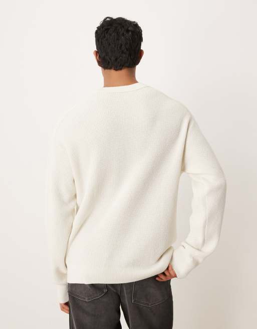 Calvin Klein Jeans - Pull ras de cou à écusson - Blanc, 3 de 5