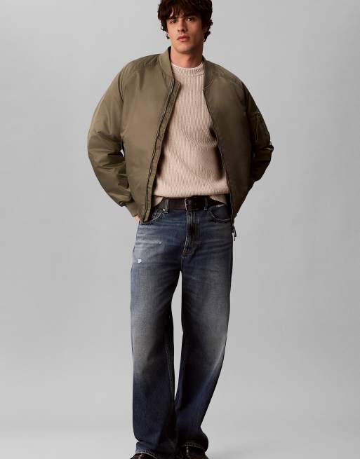 Calvin Klein Jeans Pullover aus Wollmix mit Rippstruktur in moonstruck, 3 von 6