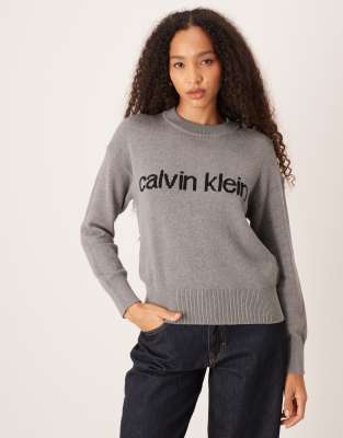 Calvin Klein Jeans - Pullover in Grau mit Logo