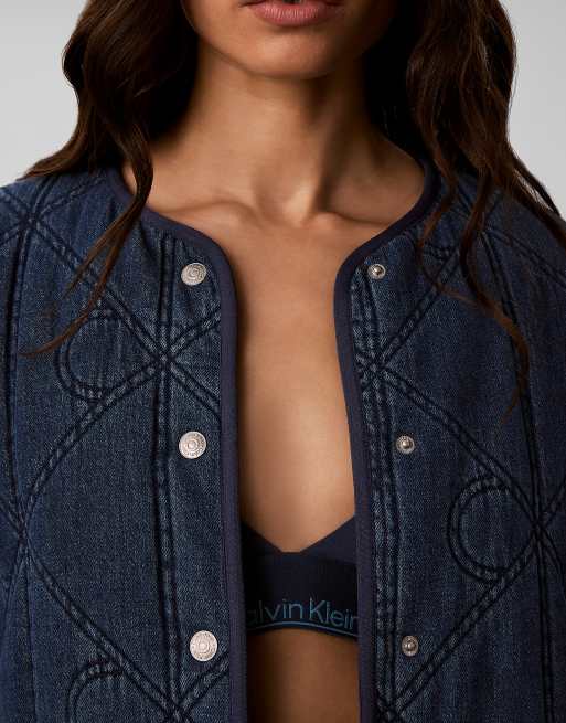 Calvin Klein Jeans Quilted denim liner jacket in ck quilted indigo, 5 of 6