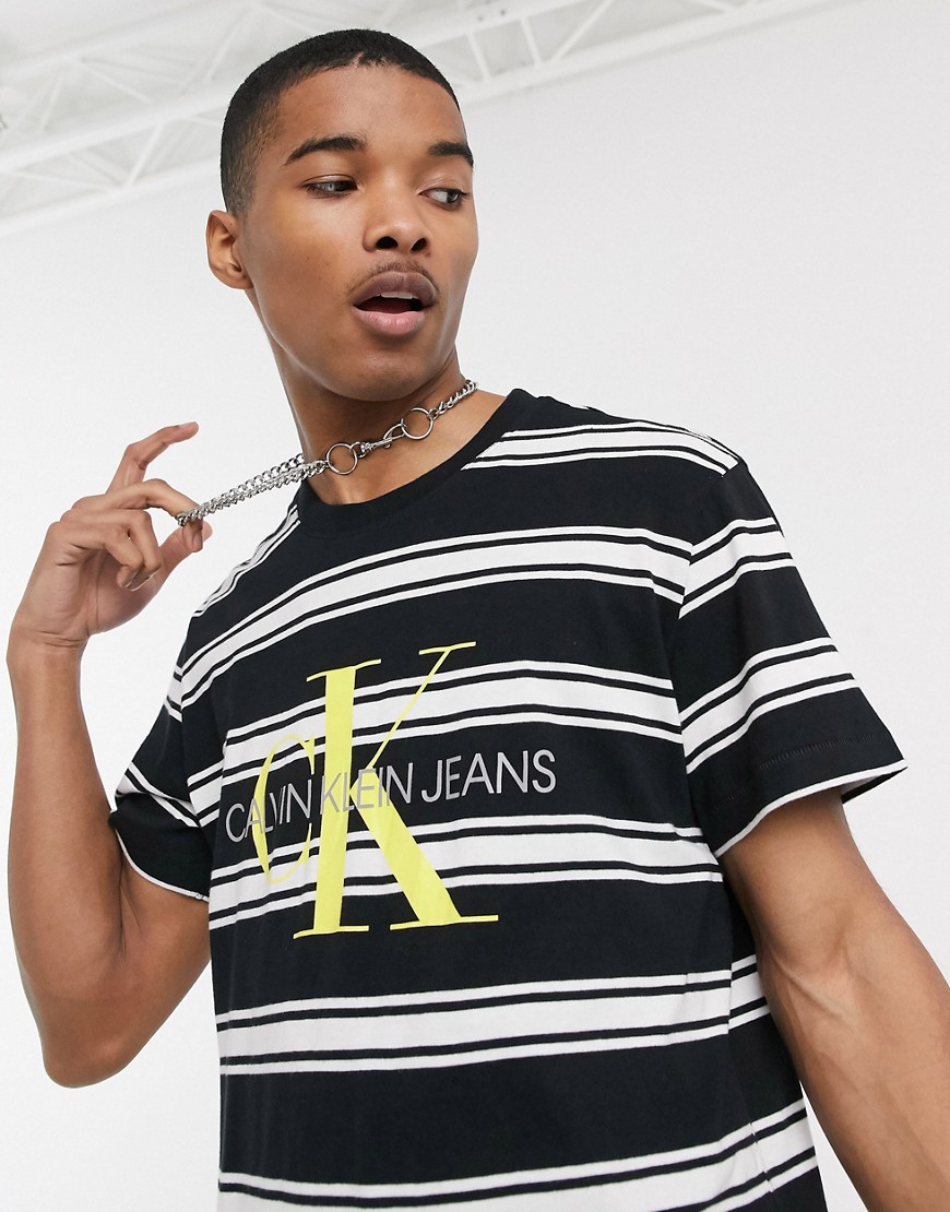 Calvin Klein Jeans – Rave Pack – Svart randig t-shirt
