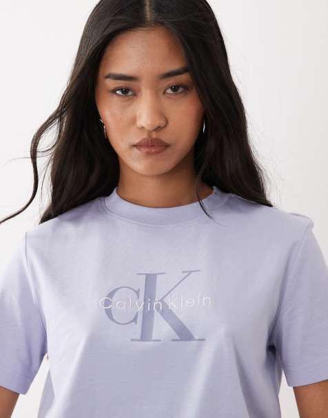 Calvin Klein Jeans - Recht T-shirt met monologo in lichtpaars - view 1