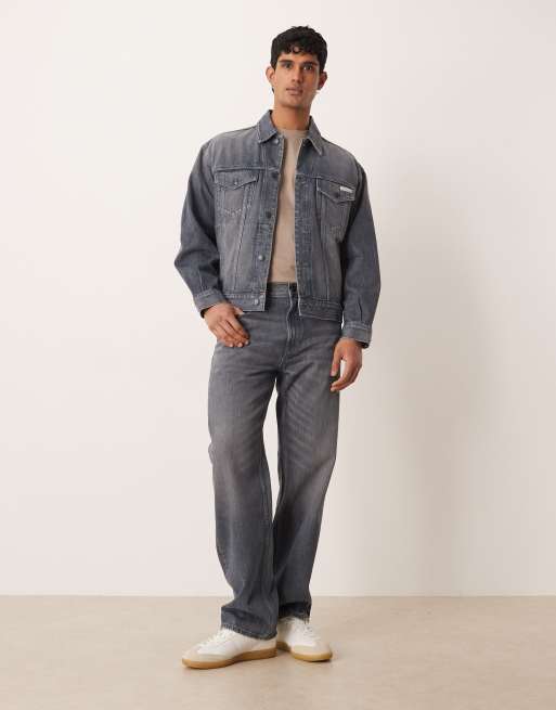 Calvin Klein Jeans - Co-ord set van denim jack en jeans in blauw met donkere wassing, 3 van 3