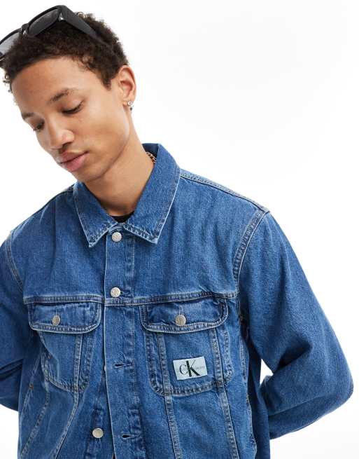 Calvin Klein Jeans regular 90s denim jacket in mid wash | ASOS