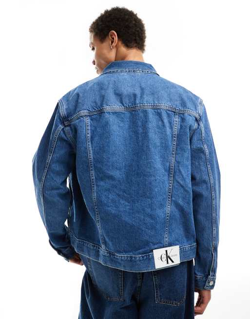 Calvin Klein Jeans regular 90s denim jacket in mid wash | ASOS