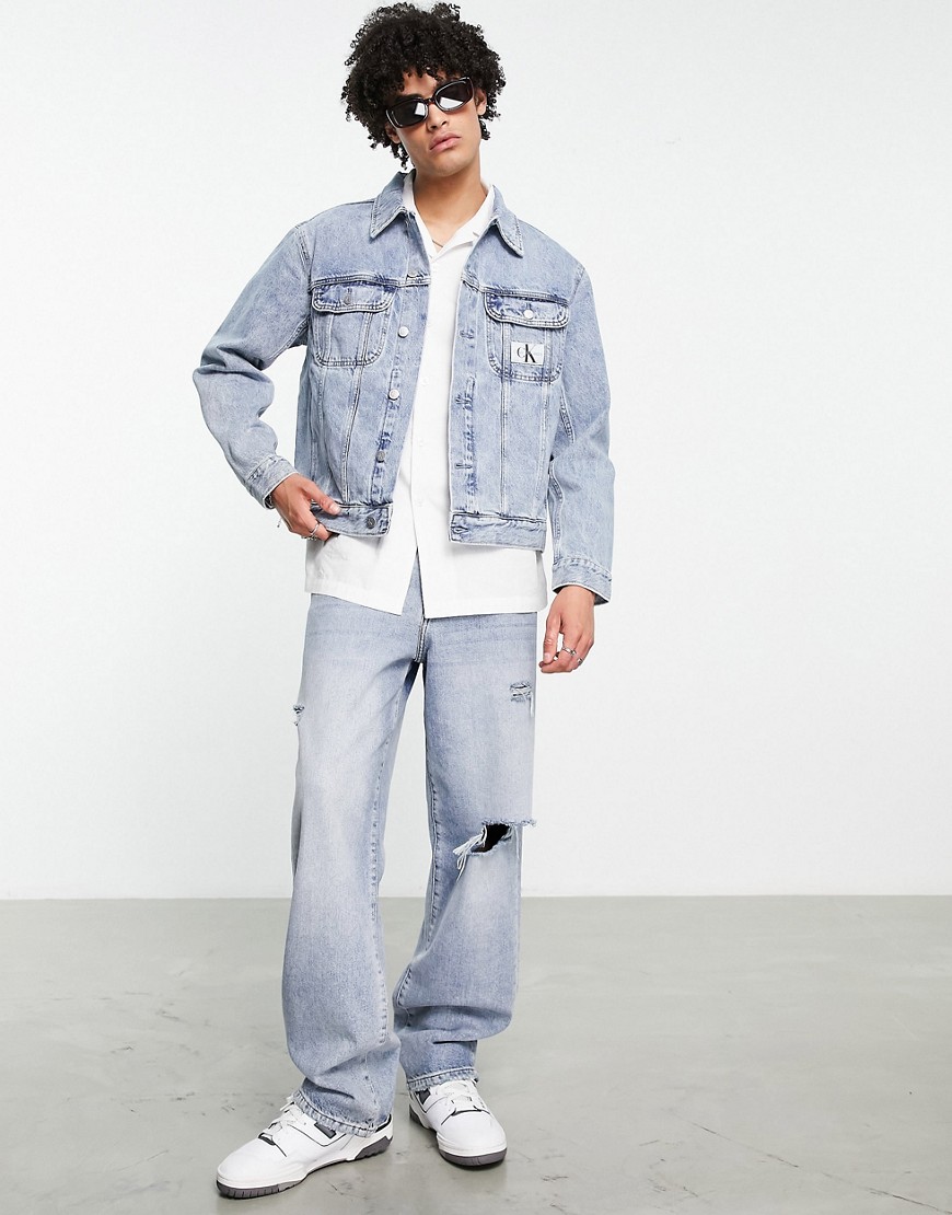 Calvin Klein Jeans Est.1978 Jeans Regular 90s Fit Denim Jacket In Light Wash-blue